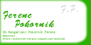 ferenc pokornik business card